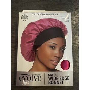 Pink Satin Bonnet Fitted Edge Hair Protector for Natural and Braided Styles